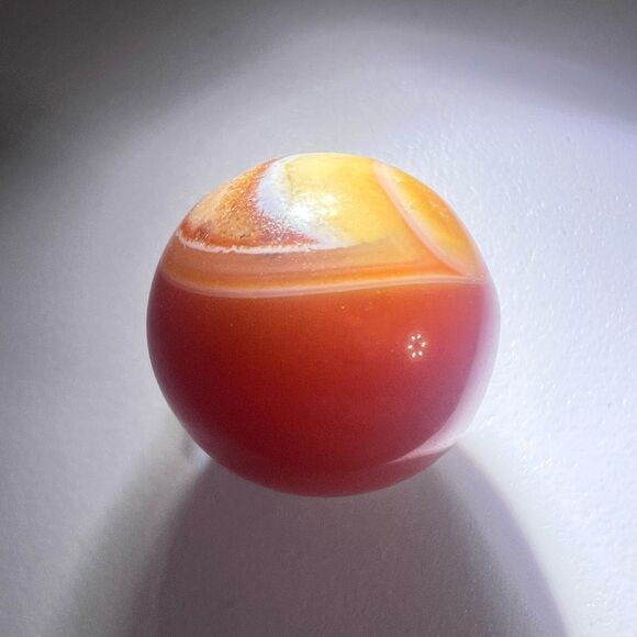 Carnelian‎ Agate Crystal Marble Sphere (#7) - Picture 5 of 10